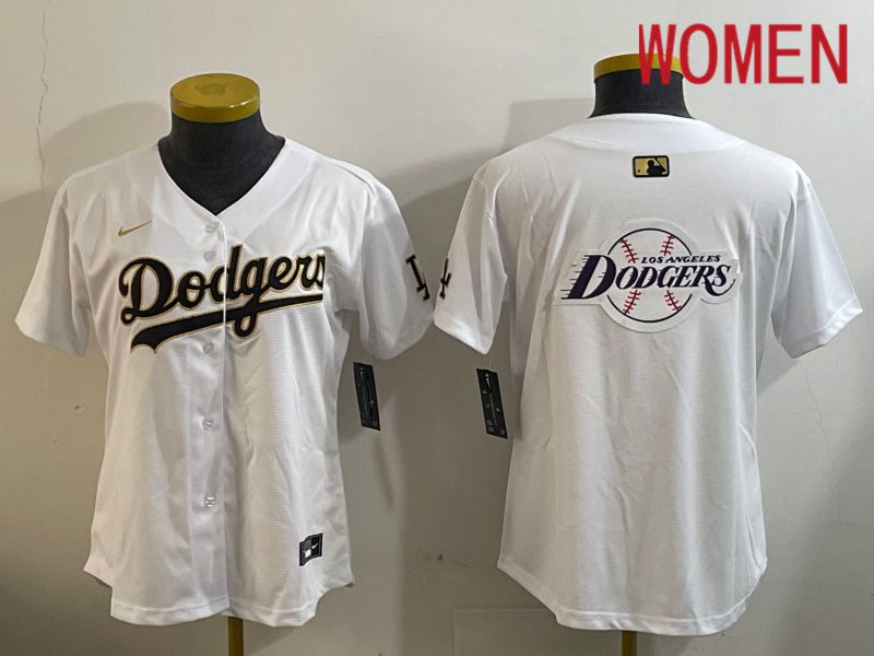Women Los Angeles Dodgers Blank White Game 2024 Nike MLB Jersey style 12059->youth mlb jersey->Youth Jersey